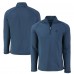 Miami Dolphins Cutter & Buck Heather Navy Peshastin Eco Fleece Tri-Blend Raglan Recycled Quarter-Zip Jacket