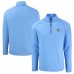 Los Angeles Chargers Cutter & Buck Heather Powder Blue Peshastin Eco Fleece Tri-Blend Raglan Recycled Quarter-Zip Jacket