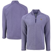 Minnesota Vikings Cutter & Buck Peshastin Eco Fleece Tri-Blend Raglan Recycled Quarter-Zip Jacket -  Heather Purple