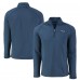 New England Patriots Cutter & Buck Heather Navy Peshastin Eco Fleece Tri-Blend Raglan Recycled Quarter-Zip Jacket New England Patriots Cutter & Buck Heather Navy Peshastin Eco Fleece Tri-Blend Raglan Recycled Quarter-Zip Jacket