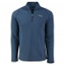New England Patriots Cutter & Buck Heather Navy Peshastin Eco Fleece Tri-Blend Raglan Recycled Quarter-Zip Jacket
