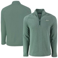 New York Jets Cutter & Buck Heather Green Peshastin Eco Fleece Recycled Half-Zip Top