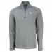 New York Giants Cutter & Buck Heather Gray Peshastin Eco Fleece Tri-Blend Raglan Recycled Quarter-Zip Jacket