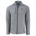Denver Broncos Cutter & Buck Heather Gray Peshastin Eco Fleece Recycled Raglan Tri-Blend Full-Zip Jacket