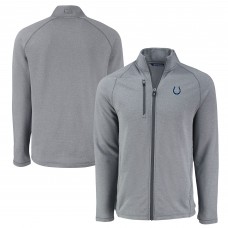 Indianapolis Colts Cutter & Buck Heather Gray Peshastin Eco Fleece Recycled Raglan Tri-Blend Full-Zip Jacket