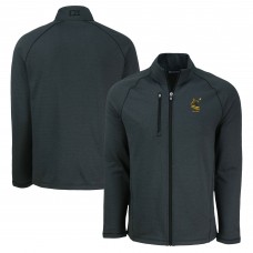 Pittsburgh Steelers Cutter & Buck Heather Black Peshastin Eco Fleece Recycled Raglan Tri-Blend Full-Zip Jacket