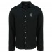 Las Vegas Raiders Cutter & Buck Black Knitted Advantage Tri-Blend Eco Soft Pique Long Sleeve Button-Up Shirt