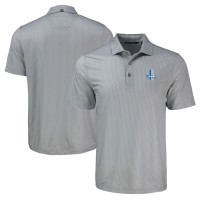 Detroit Lions Cutter & Buck Pike Eco Shadow Check Print Recycled Polo - Gray