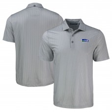 Seattle Seahawks Cutter & Buck Gray Pike Eco Shadow Check Print Recycled Polo