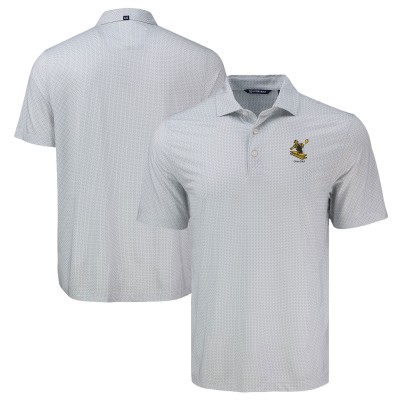 Pittsburgh Steelers Cutter & Buck Gray Pike Eco Diamond Dot Print Polo