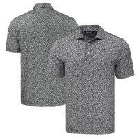 Los Angeles Chargers Cutter & Buck Black Pike Eco Flora Print Polo