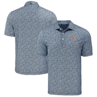 Chicago Bears Cutter & Buck Navy Pike Eco Flora Print Polo