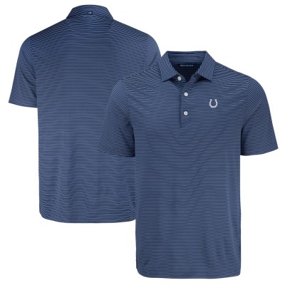 Indianapolis Colts Cutter & Buck Navy Forge Eco Fine Line Stripe Polo