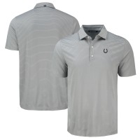 Indianapolis Colts Cutter & Buck Gray Forge Eco Fine Line Stripe Polo