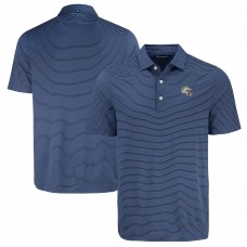 Los Angeles Chargers Cutter & Buck Navy Forge Eco Fine Line Stripe Polo
