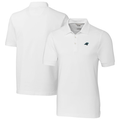 Поло Carolina Panthers Cutter & Buck White Big & Tall Advantage Eco Pique DryTec Tri-Blend