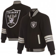 Las Vegas Raiders JH Design Black Full-Zip Varsity Jacket
