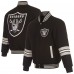 Las Vegas Raiders JH Design Black Full-Zip Varsity Jacket Las Vegas Raiders JH Design Black Full-Zip Varsity Jacket