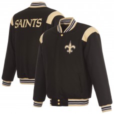 Кофта на молнии New Orleans Saints JH Design Black Reversible Wool Кофта на молнии New Orleans Saints JH Design Black Reversible Wool