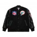 Miami Dolphins Mitchell & Ness Black Blackout Collection Vintage Logo Full-Snap Varsity Jacket