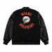 Miami Dolphins Mitchell & Ness Black Blackout Collection Vintage Logo Full-Snap Varsity Jacket