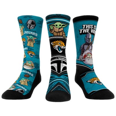 Unisex Jacksonville Jaguars Rock Em Socks 3-Pack Mandalorian Crew Socks