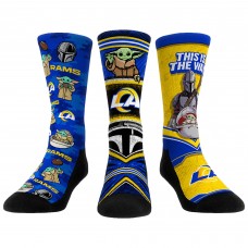 Los Angeles Rams Rock Em Socks Unisex 3-Pack Mandalorian Crew Socks