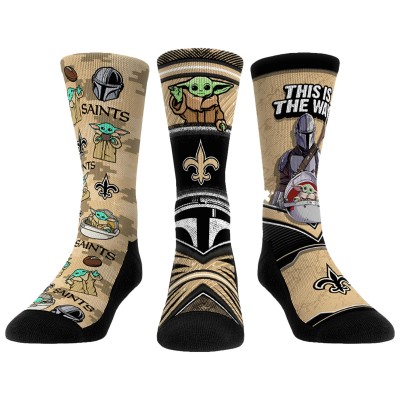Три пары носков Unisex New Orleans Saints Rock Em Socks Mandalorian Crew