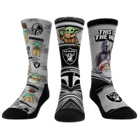 Unisex Las Vegas Raiders Rock Em Socks 3-Pack Mandalorian Crew Socks