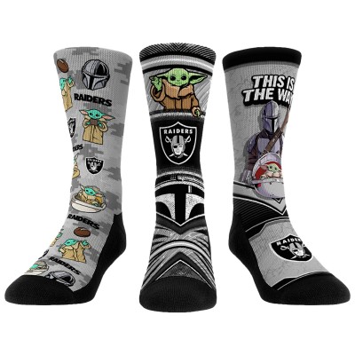 Unisex Las Vegas Raiders Rock Em Socks 3-Pack Mandalorian Crew Socks
