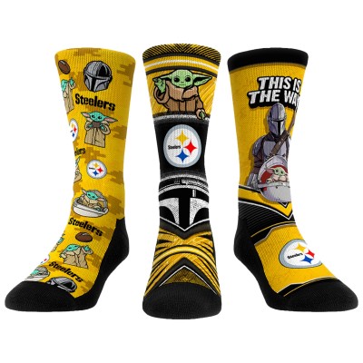 Три пары носков Pittsburgh Steelers Rock Em Socks Unisex Mandalorian Crew