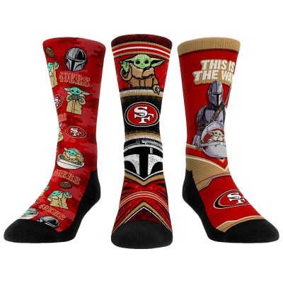 Unisex San Francisco 49ers Rock Em Socks 3-Pack Mandalorian Crew Socks