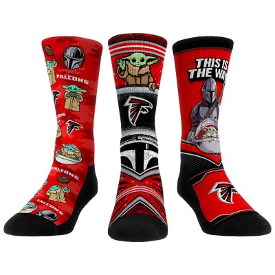 Unisex Atlanta Falcons Rock Em Socks 3-Pack Mandalorian Crew Socks