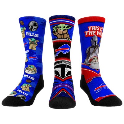 Unisex Buffalo Bills Rock Em Socks 3-Pack Mandalorian Crew Socks