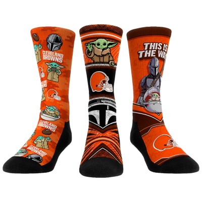Unisex Cleveland Browns Rock Em Socks 3-Pack Mandalorian Crew Socks