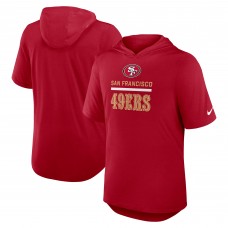 San Francisco 49ers Nike Scarlet Lockup Tri-Blend Hoodie T-Shirt