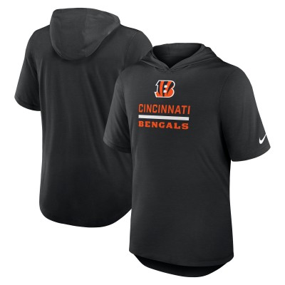 Cincinnati Bengals Nike Black Lockup Tri-Blend Hoodie T-Shirt