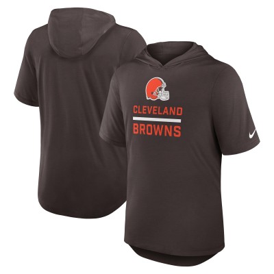 Футболка с капюшоном Cleveland Browns Nike Brown Lockup Tri-Blend