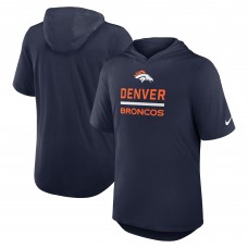 Футболка с капюшоном Denver Broncos Nike Navy Lockup Tri-Blend