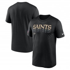 Футболка New Orleans Saints Nike Black Wordmark Block Sideline Legend Performance
