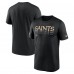Футболка New Orleans Saints Nike Black Wordmark Block Sideline Legend Performance