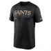 Футболка New Orleans Saints Nike Black Wordmark Block Sideline Legend Performance