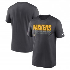 Футболка Green Bay Packers Nike Charcoal Wordmark Block Sideline Legend Performance