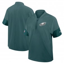 Футболка на короткой молнии Philadelphia Eagles Nike Midnight Green Sideline Coach