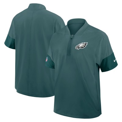 Футболка на короткой молнии Philadelphia Eagles Nike Midnight Green Sideline Coach