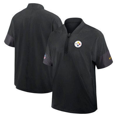 Футболка на короткой молнии Pittsburgh Steelers Nike Black Sideline Performance Coach
