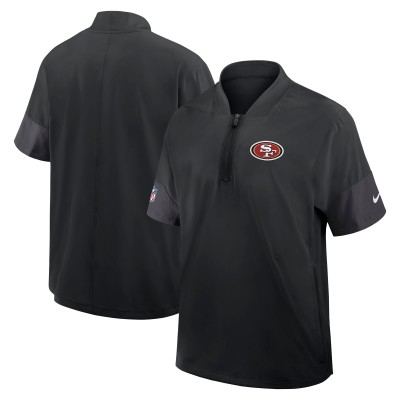 Футболка на короткой молнии San Francisco 49ers Nike Black Sideline Performance Coach