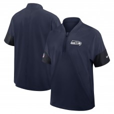 Seattle Seahawks Nike College Navy Sideline Short Sleeve Quarter-Zip Performance Coach Jacket