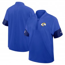 Los Angeles Rams Nike Sideline Short Sleeve Quarter-Zip Performance Coach Jacket - Royal
