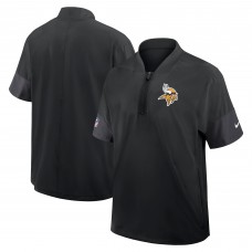Minnesota Vikings Nike Black Sideline Short Sleeve Quarter-Zip Performance Coach Jacket